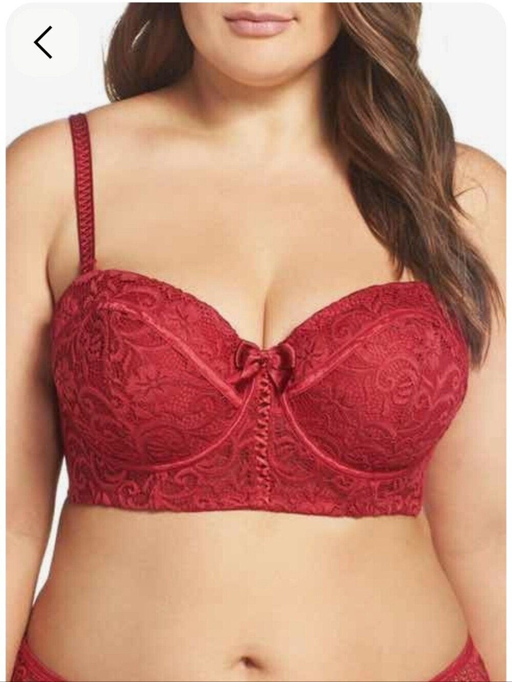 Adore Me Bra Azura Contour Longline Balconette Red Lace 38G